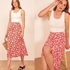 NWT Reformation Bea Skirt in Daisy Print (6)